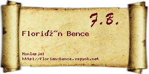 Florián Bence névjegykártya